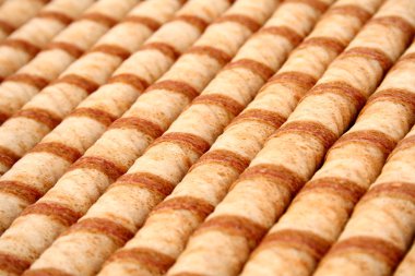 çizgili gofret tübüllerin ile krem çikolata