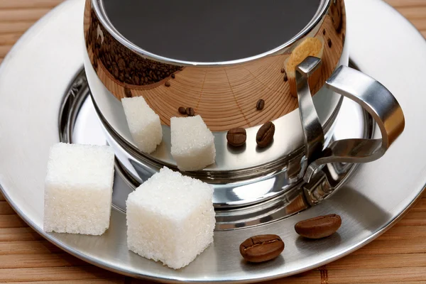 Taza de café con azúcar en bulto —  Fotos de Stock