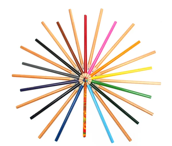 多彩色的铅笔有一个明星的形式 — 图库照片