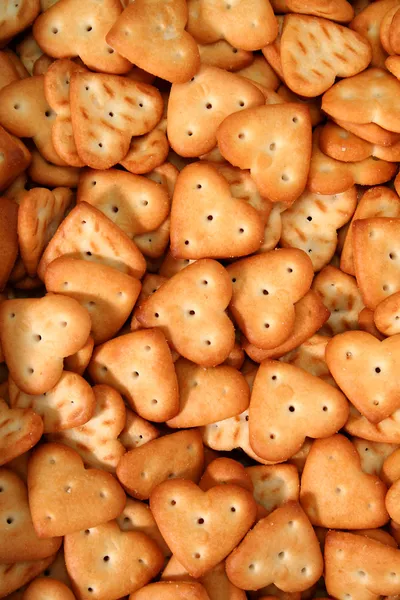 Salty cookies in the form of hearts — Stock Photo, Image