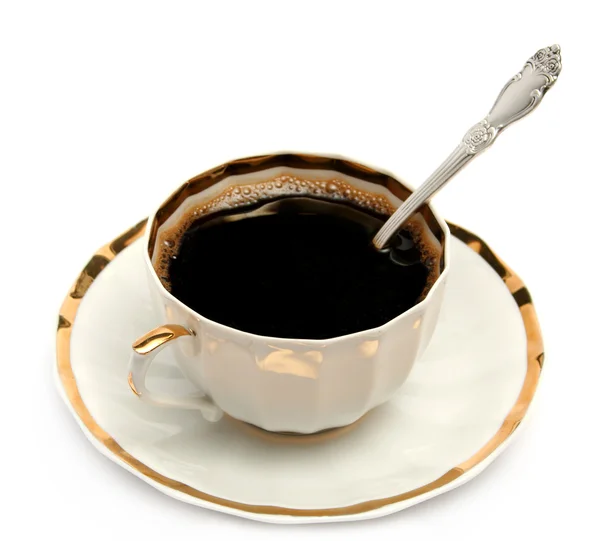 Чашка кави на тарілці — стокове фото