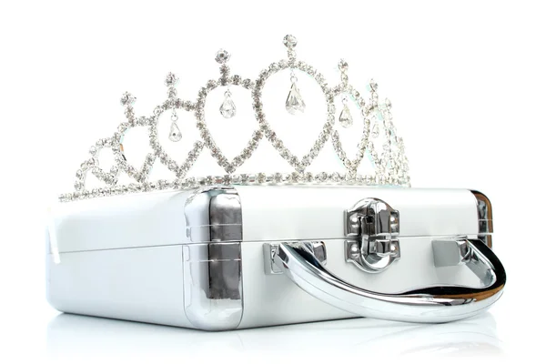 Briefcase and diadem — Stock Photo, Image