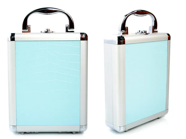 Dos maletines azules aislados —  Fotos de Stock