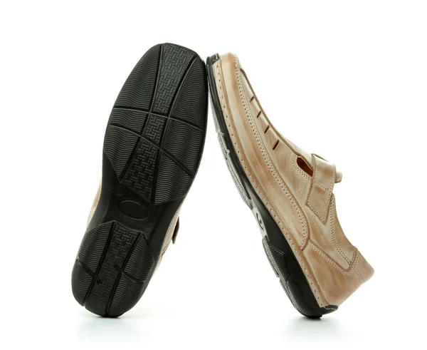 Zapatos de cuero marrón de dos hombres —  Fotos de Stock