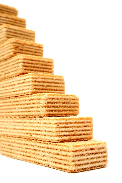 Ladder made of wafers with a vanilla cream — Stock Photo, Image