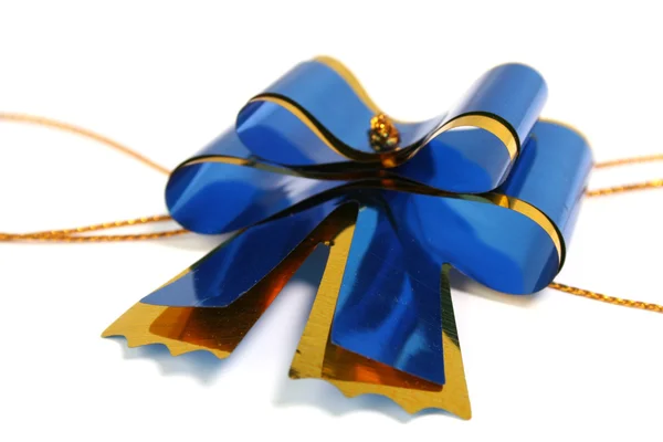 Ciemny niebieski łuk uroczysty na prezent — Zdjęcie stockowe