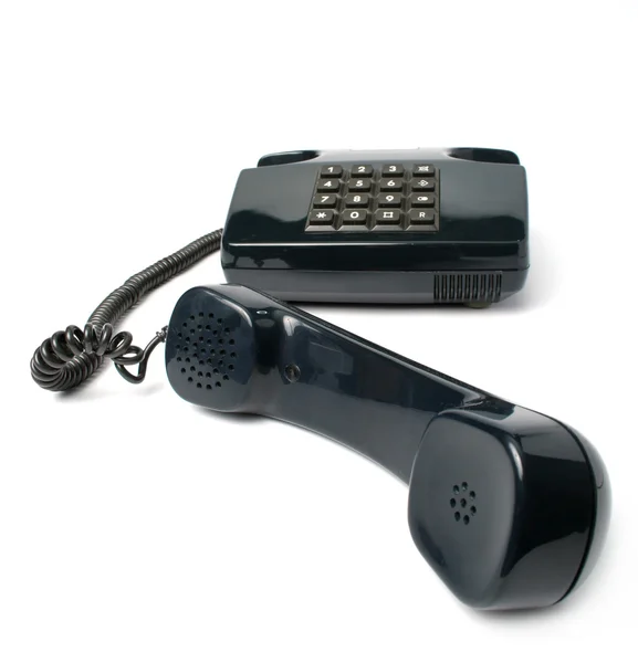 Aparat telefoniczny z kolor czarny — Zdjęcie stockowe