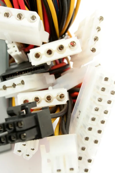 Computer power wires with connectors — Stock Photo, Image