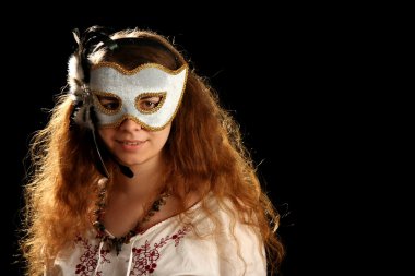 Venedik Maske ile esmer