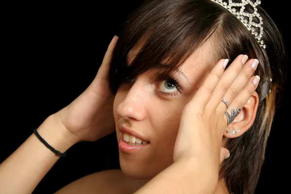 Girl with a diadem — Stock Photo, Image