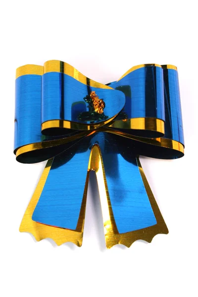 O arco comemorativo isolado azul de um presente — Fotografia de Stock