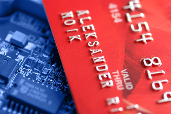 Credit Card and electronics — Stock Photo, Image