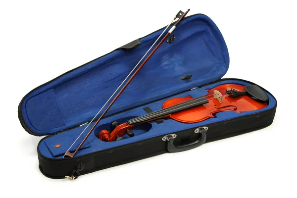 블루 케이스와 바이올린 — 스톡 사진