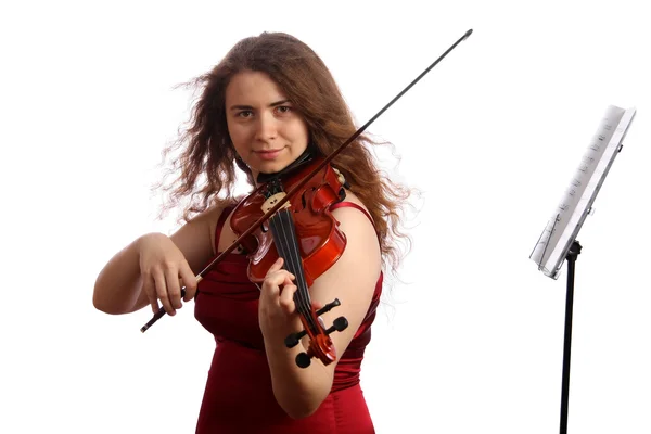 Violinist and pult — Stock Photo, Image