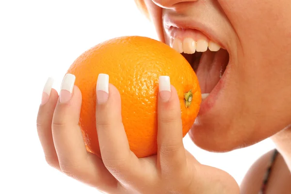 Manikyr och orange — Stockfoto