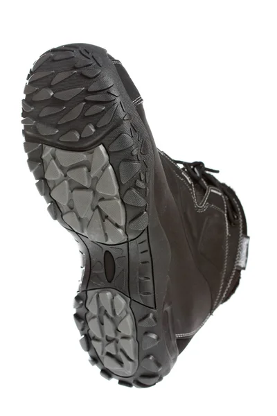 Чоловічий чорний зимовий черевик — стокове фото