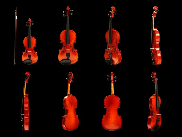 블랙에 바이올린 — 스톡 사진