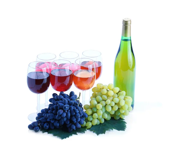 Grape cluster and wine — Stock Photo, Image