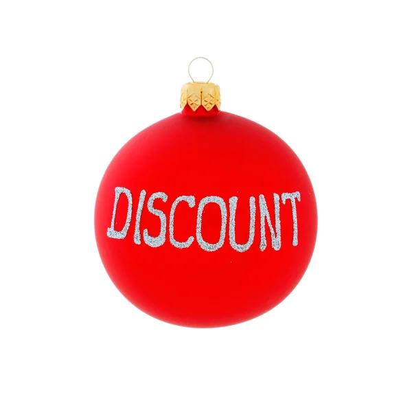 Vánoční dekorace, červený míček — Stock fotografie