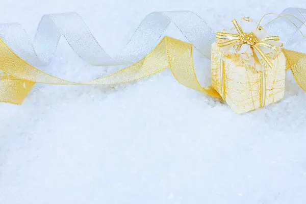 Christmas ornaments on a snow — Stock Photo, Image