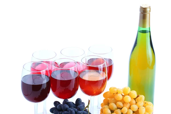 Grape cluster and wine — Stock Photo, Image