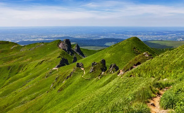 Gyalogút a Puy de Sancy-hegy — Stock Fotó
