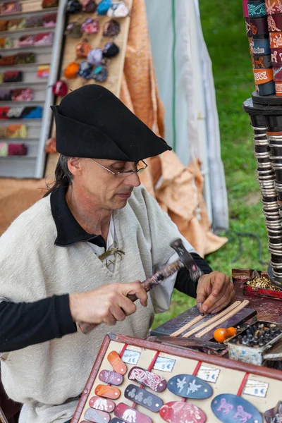 Medieval Leatherworker — Stock Photo, Image