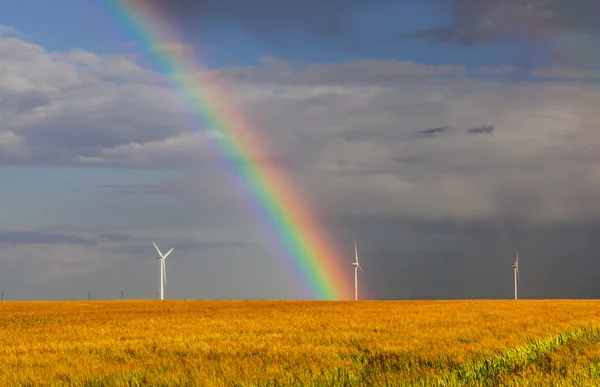 Rainbow Over the Field — Stock Photo, Image