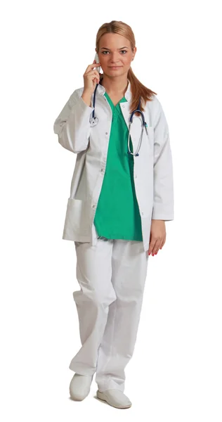 Young Female Doctor on the Phone — Stock Photo, Image