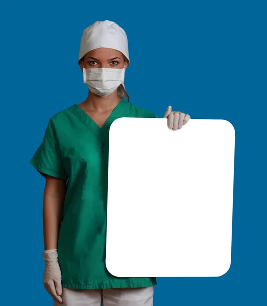 Doctor with a Blank Board — Stock Photo, Image