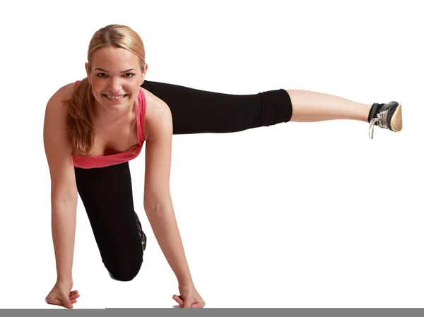 Mujer haciendo aeróbic — Foto de Stock