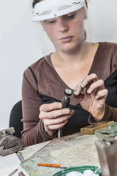 Female Jeweler Working — Stock Photo, Image