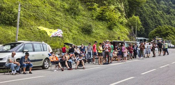 Fanoušci na silnicích le tour de france — Stock fotografie