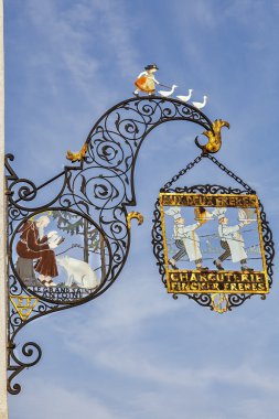 Traditional Butcher's Shop Sign in Colmar clipart