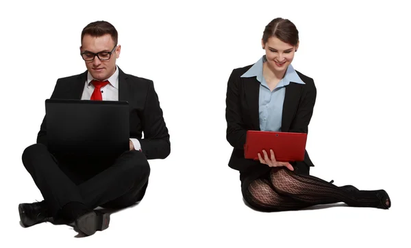 Couple on Laptops — Stock Photo, Image