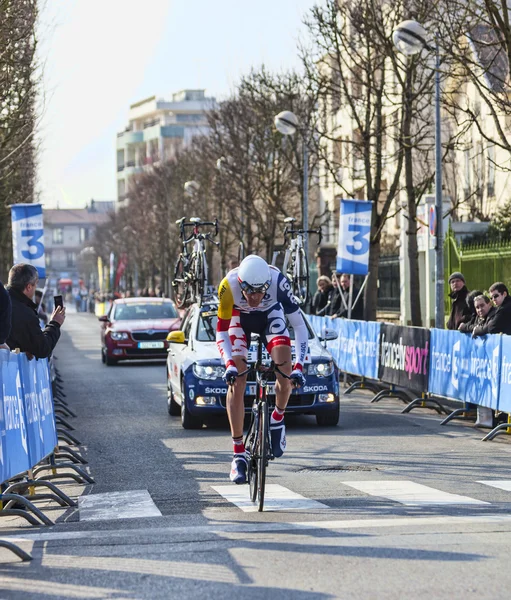 Rowerzysta de greef Franciszek Paryż ładne 2013 prologu w houilles — Zdjęcie stockowe