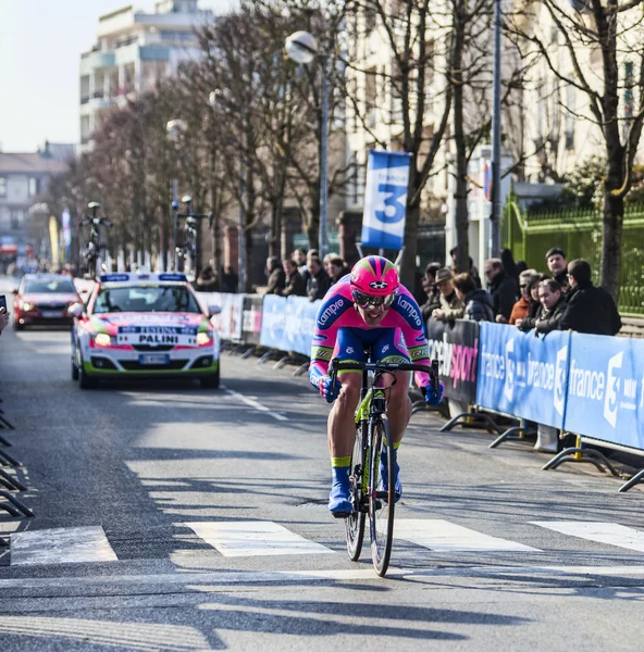 El ciclista Palini Andrea Francesco- París Niza 2013 Prólogo en Houilles — Foto de Stock