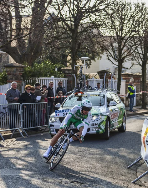 O ciclista Simon Julien - Paris Nice 2013 Prólogo em Houilles — Fotografia de Stock