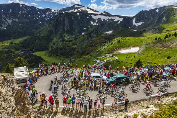 The Peloton in Mountains — Stock Photo, Image