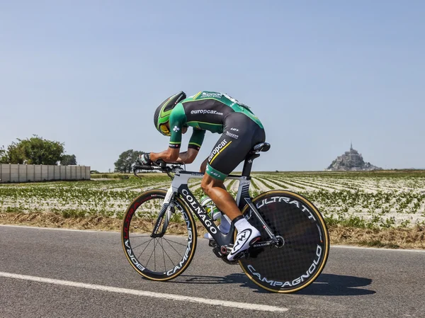Велосипедист Davide Malacarne — стокове фото