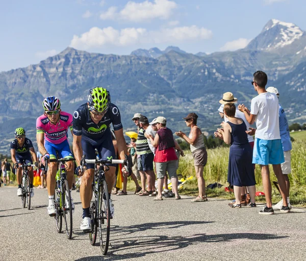 Os ciclistas Jose Joaquin Rojas e Przemyslaw Niemiec — Fotografia de Stock