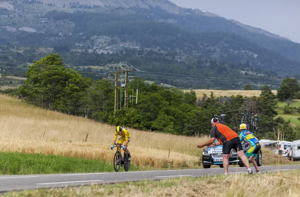 Gele trui-christopher froome — Stockfoto