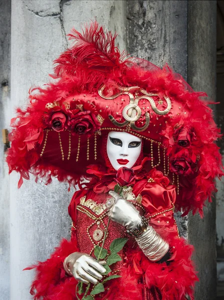 Maschera veneziana rossa — Foto Stock