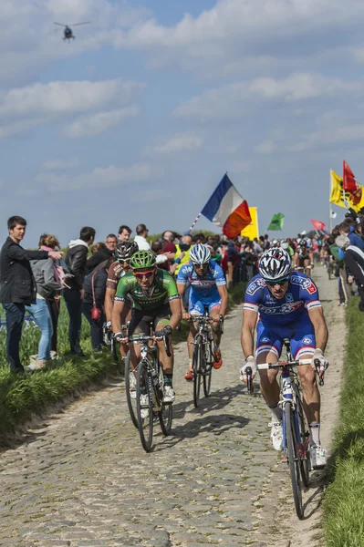 Cyclists Riding Paris-Roubaix 2014 — Stock Photo, Image