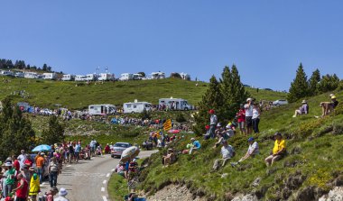 Col de val louron-azet, Fransa, 07 Temmuz 2013: hayranları tour de france
