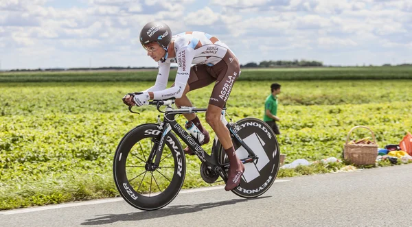 El ciclista Mickael Cherel — Foto de Stock