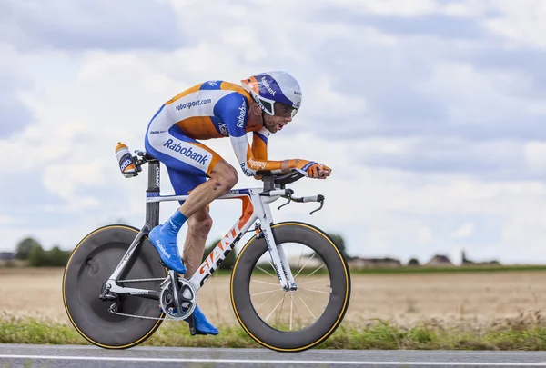 La diga del ciclista Laurens ten — Foto Stock