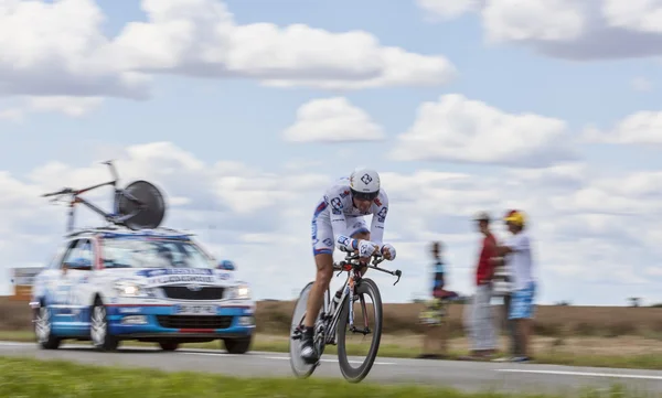 The Cyclist Mathieu Ladagnous — Stok Foto