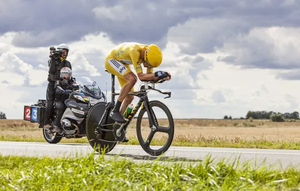 Yellow Jersey- Bradley Wiggins — Stock Photo, Image