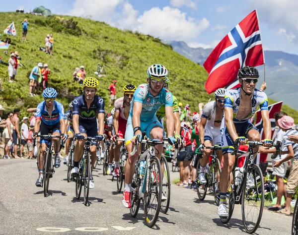 Het peloton in de Pyreneeën — Stockfoto